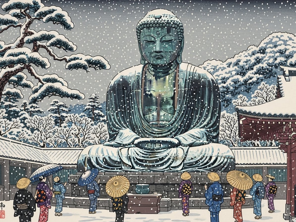 雪の大仏 | の人気AIイラスト・グラビア