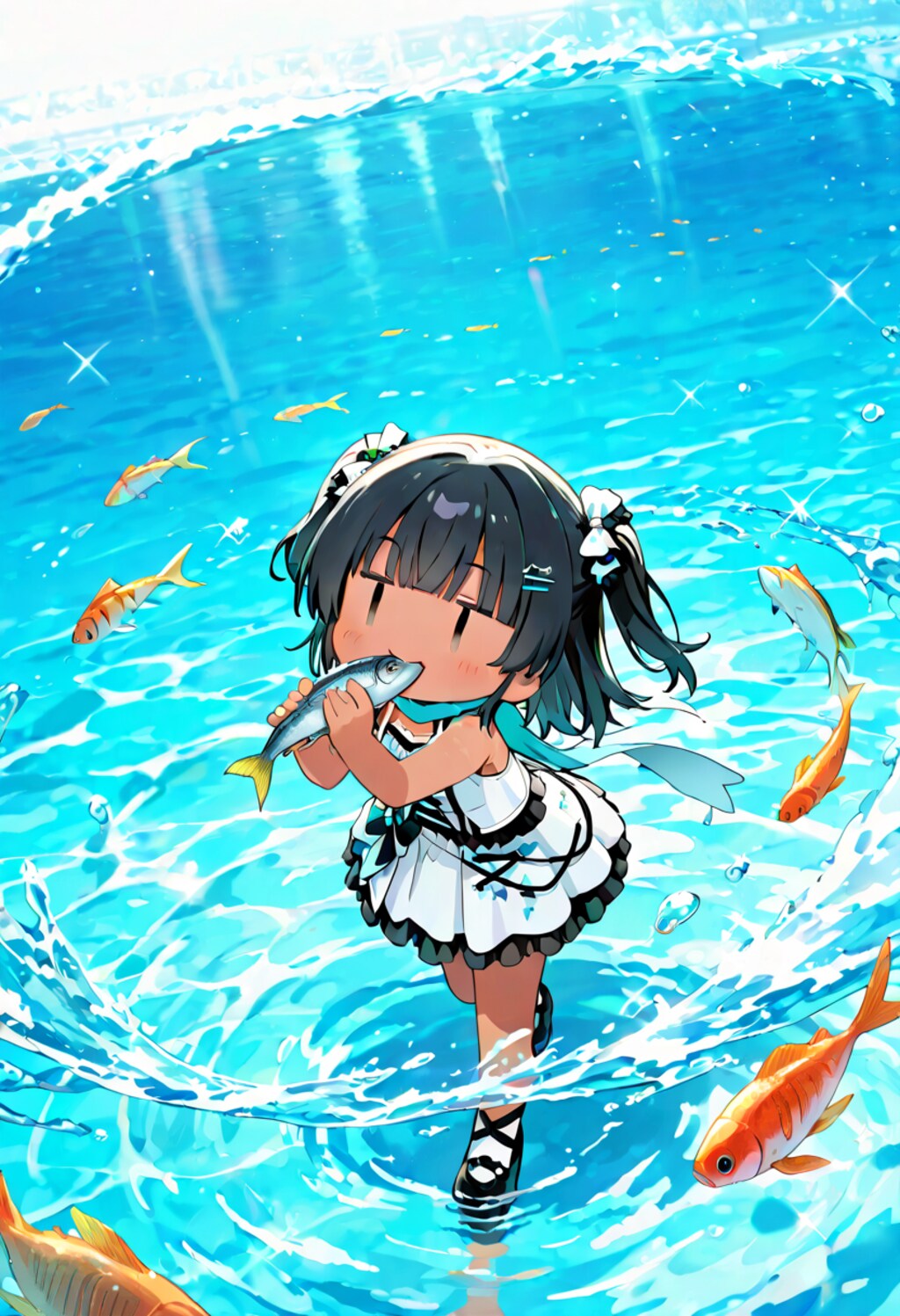 鮮魚をハムするパフォーマンス🐟