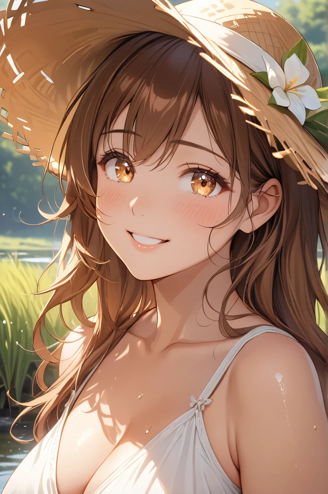 麦わら帽子の可愛い娘