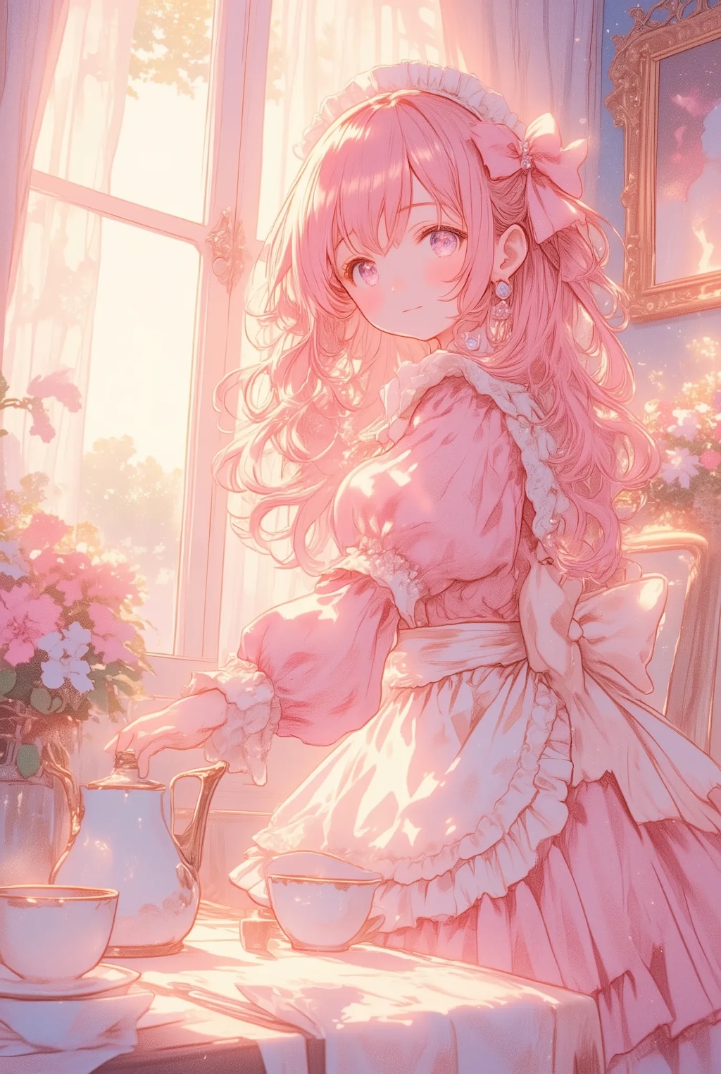 フリフリピンクおっとりメイドさん