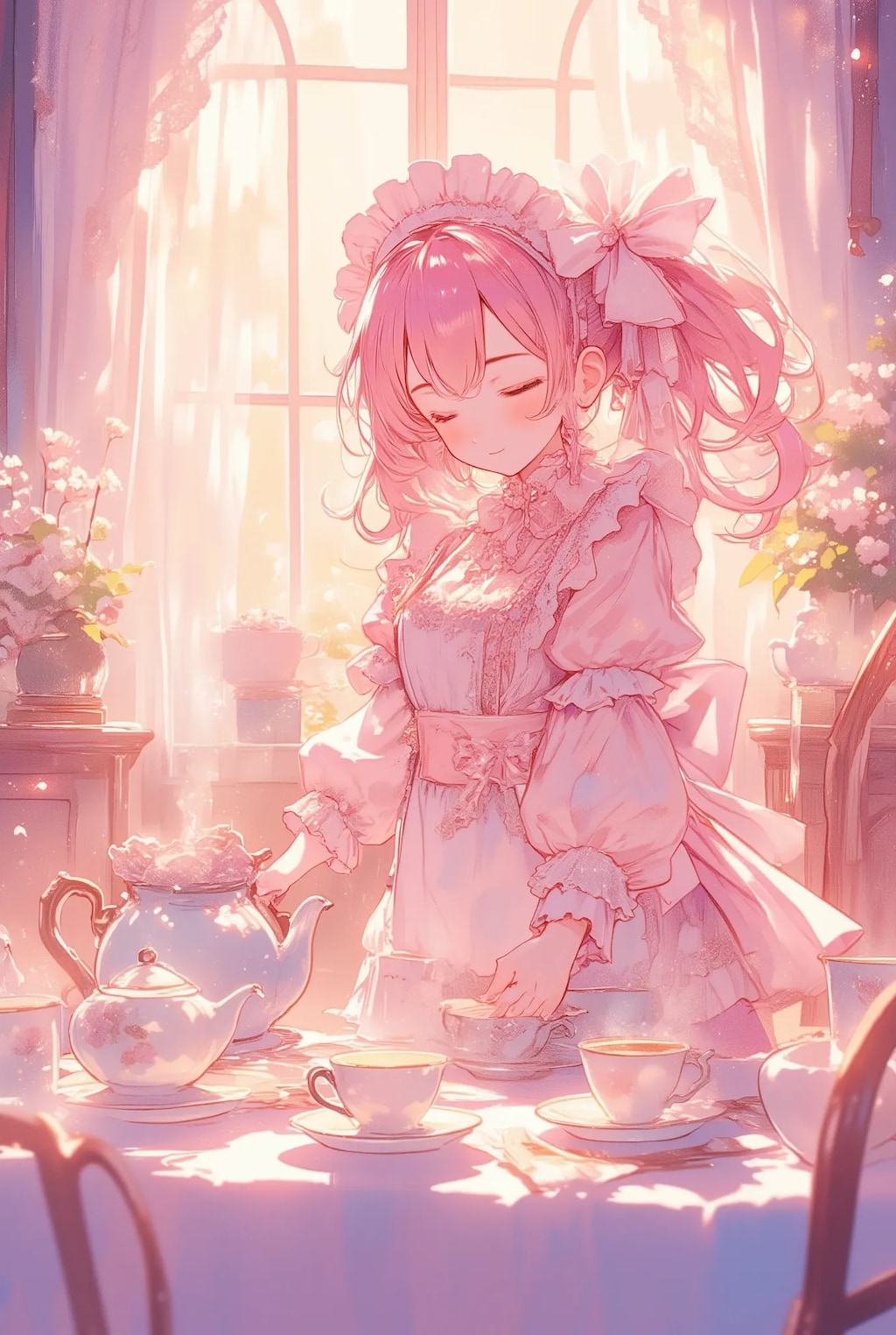 フリフリピンクおっとりメイドさん