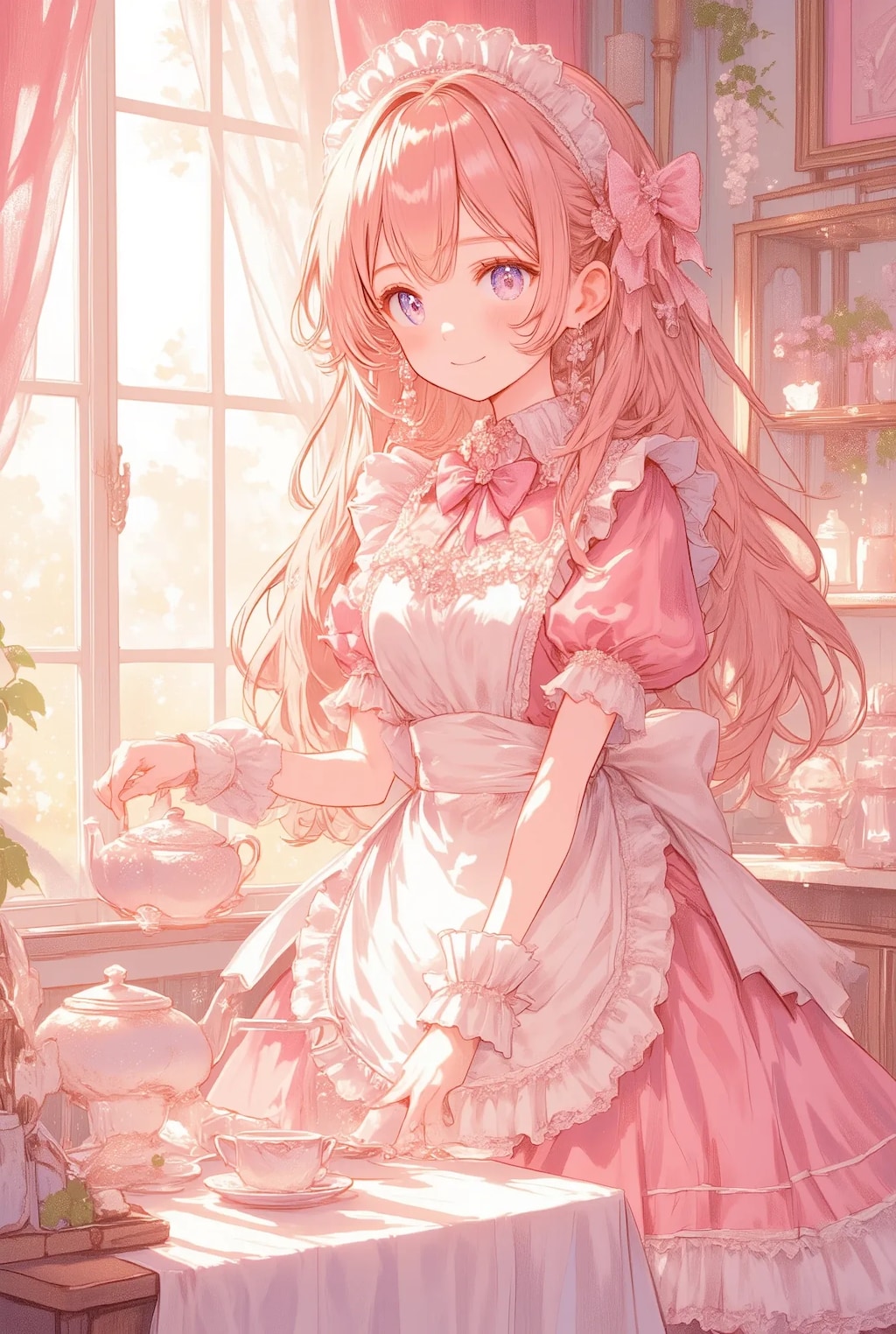 フリフリピンクおっとりメイドさん