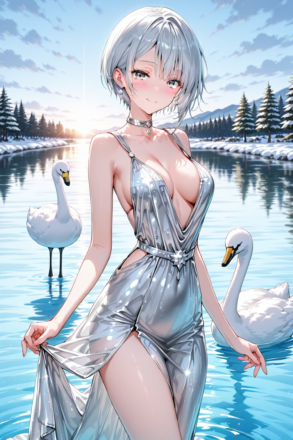 白鳥と湖