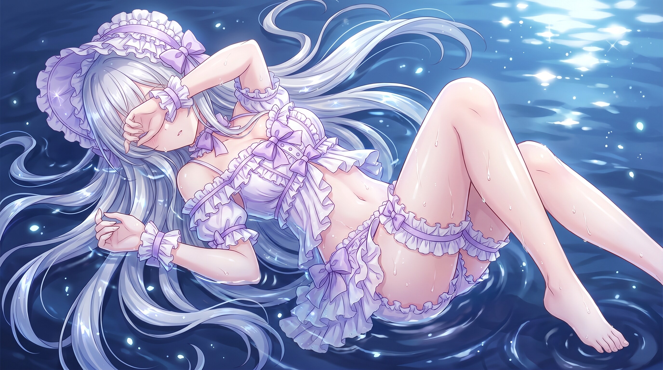 月影水紋白薔薇 | の人気AIイラスト・グラビア