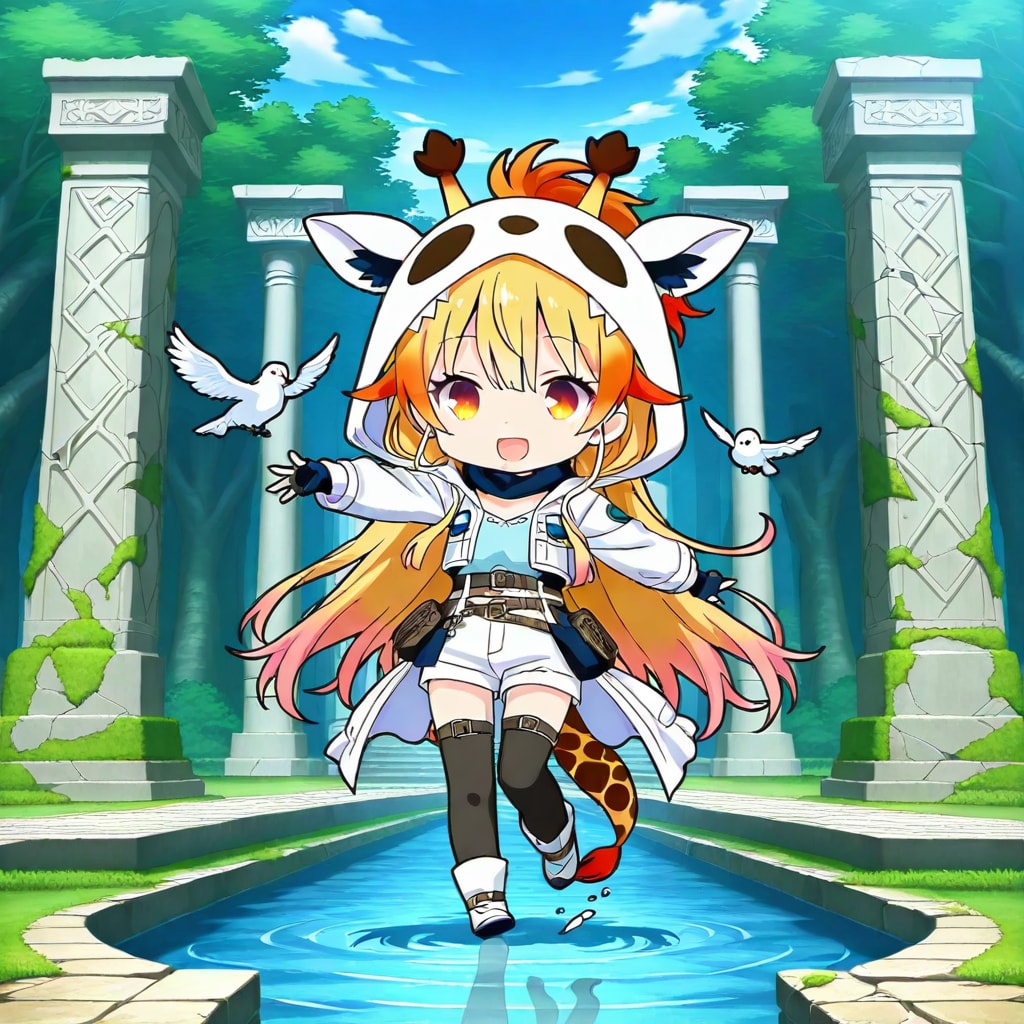 古代遺跡とアニマルフーディーちび子ちゃん