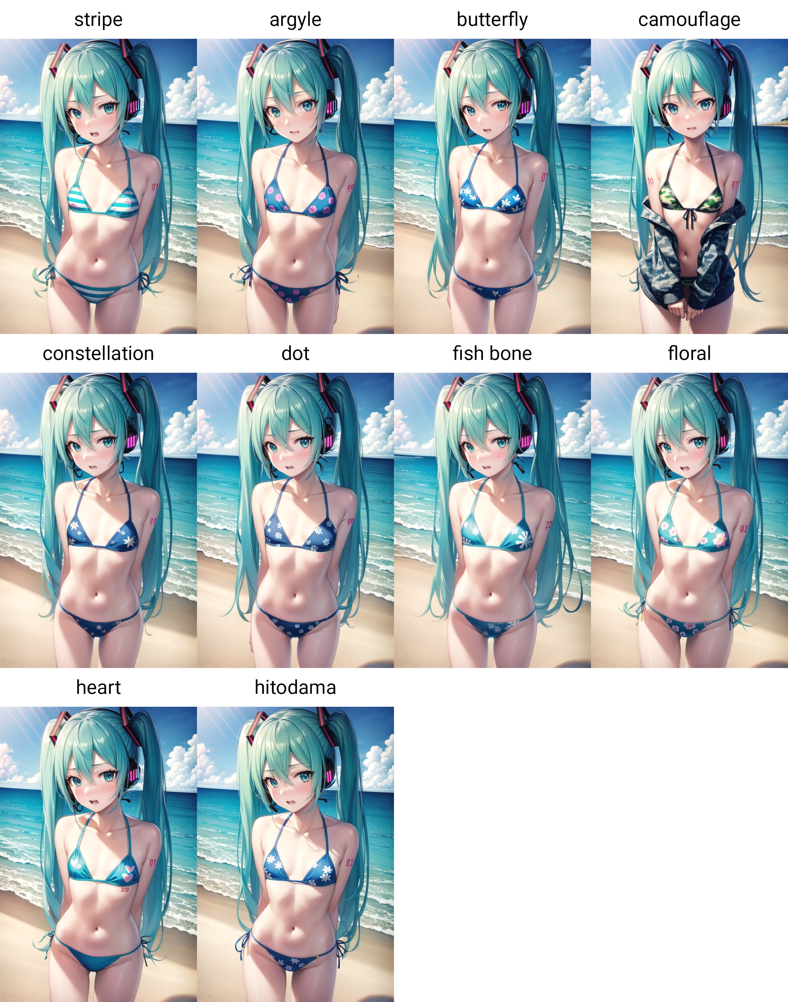ミクさんで覚えておくビキニの柄③