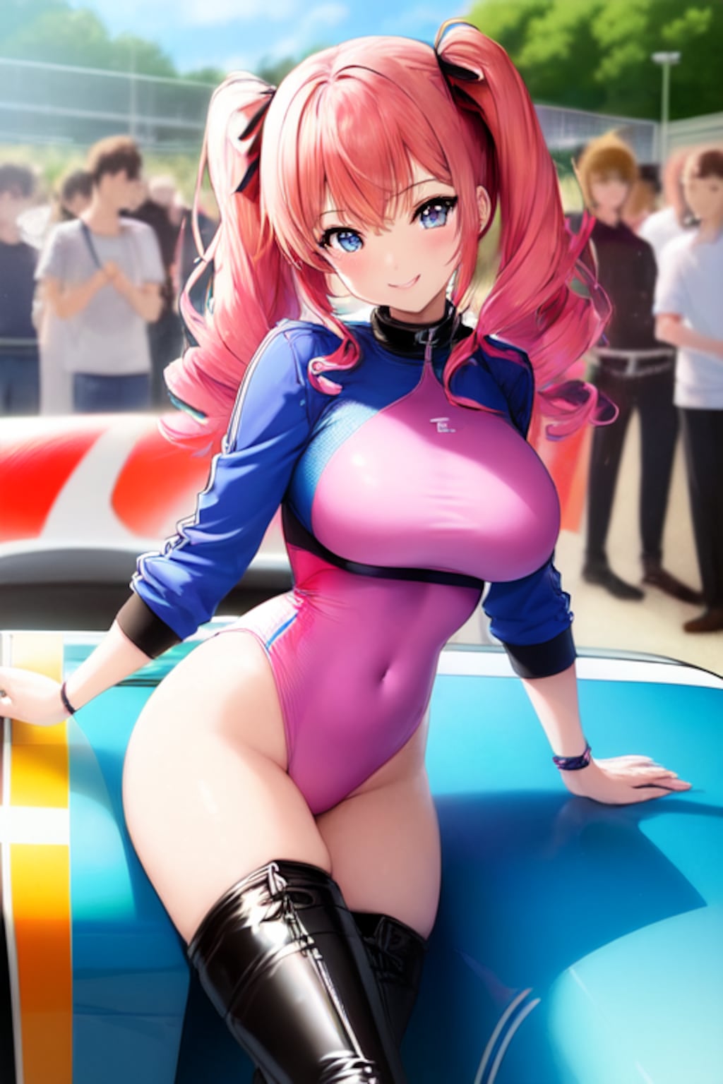 ピンク髪のレースクイーン