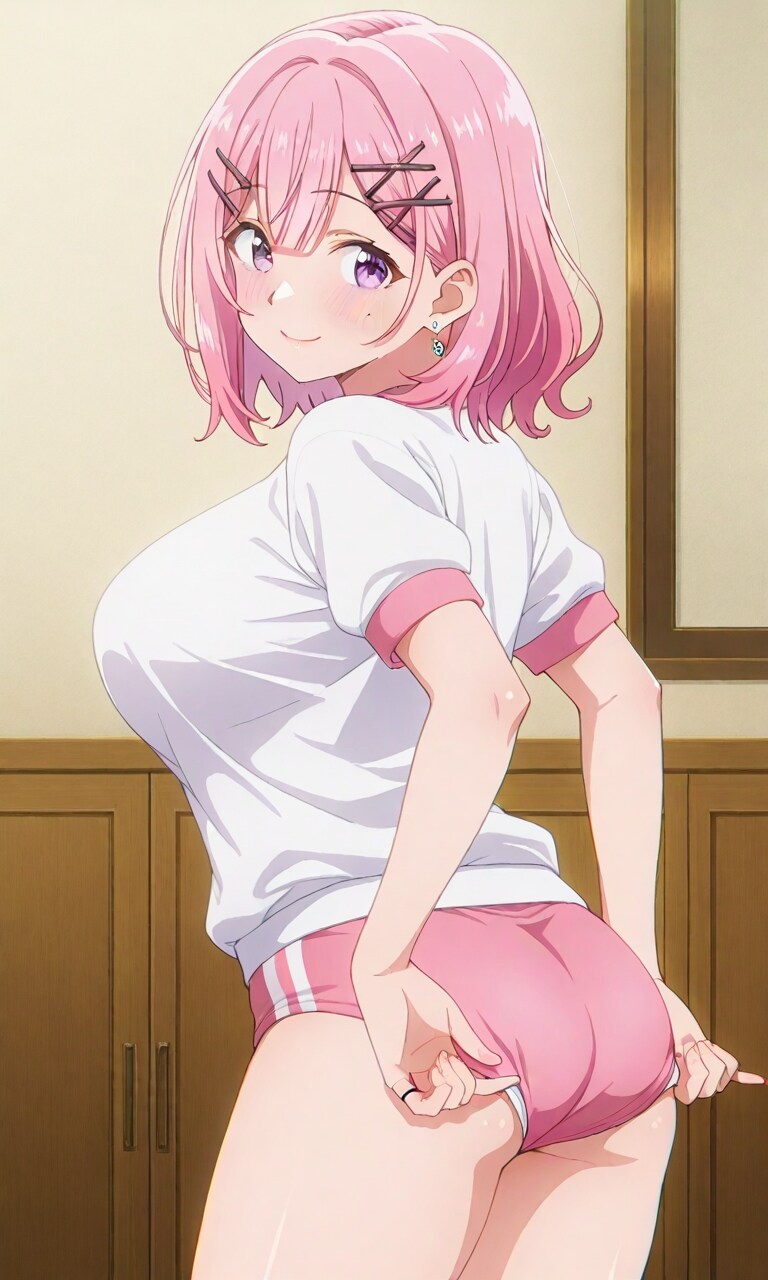 ピンクのブルマでお尻