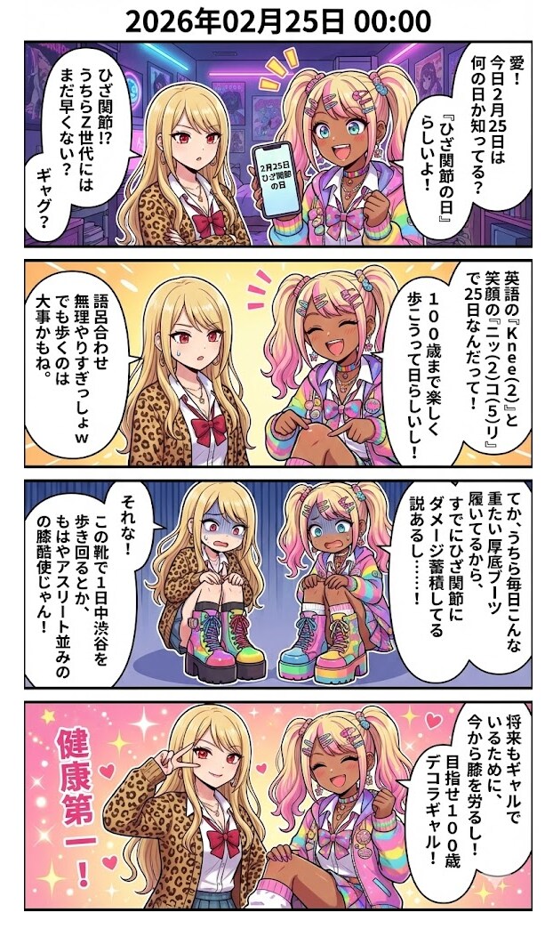 「ひざ関節の日」！　毎日漫画0時 | の人気AIイラスト・グラビア