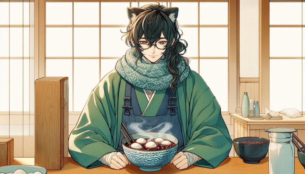 おしること和柄マフラー