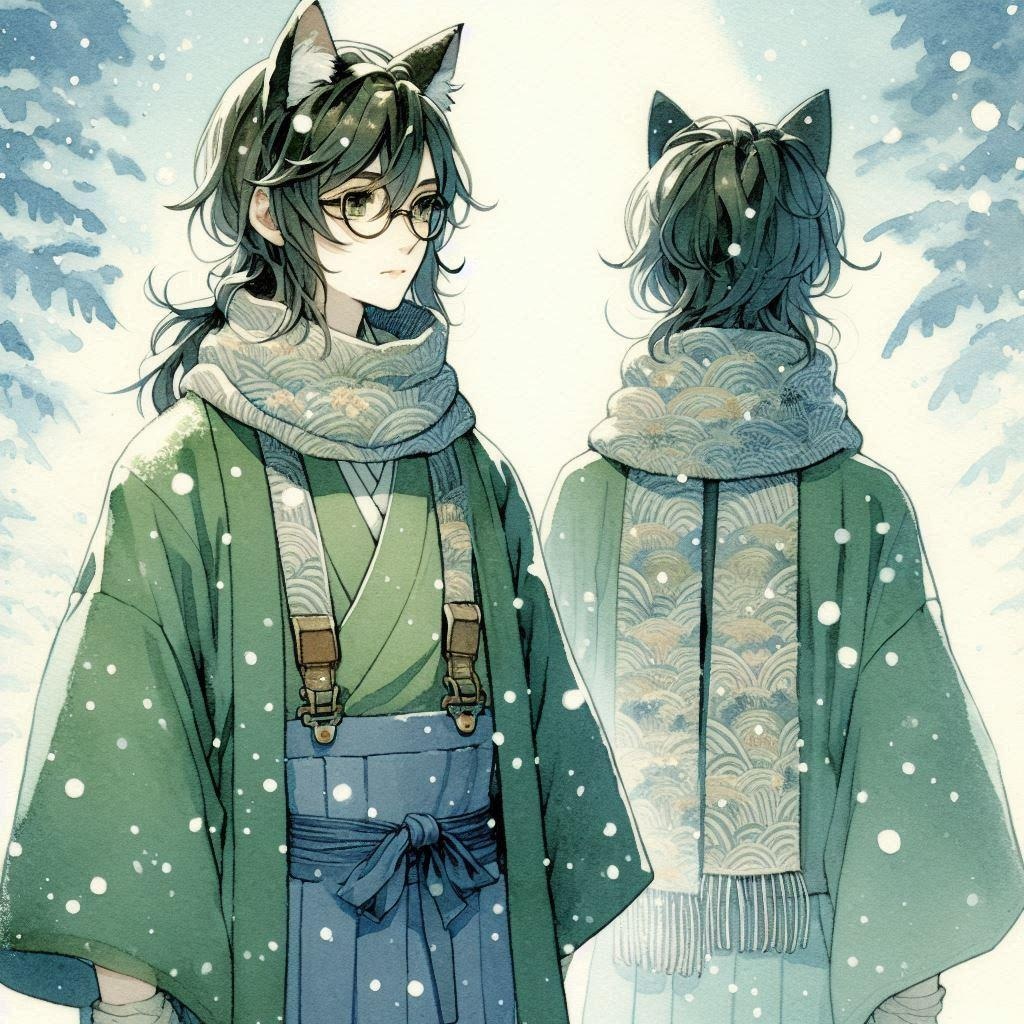 おしること和柄マフラー