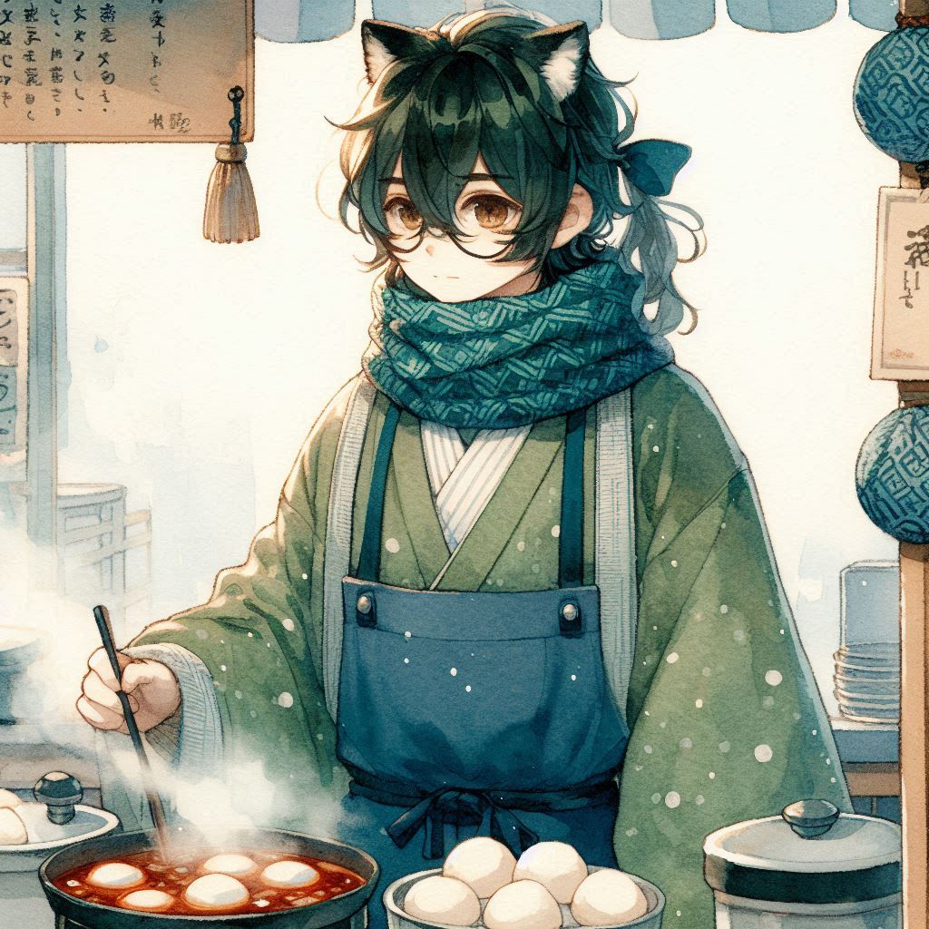 おしること和柄マフラー | の人気AIイラスト・グラビア