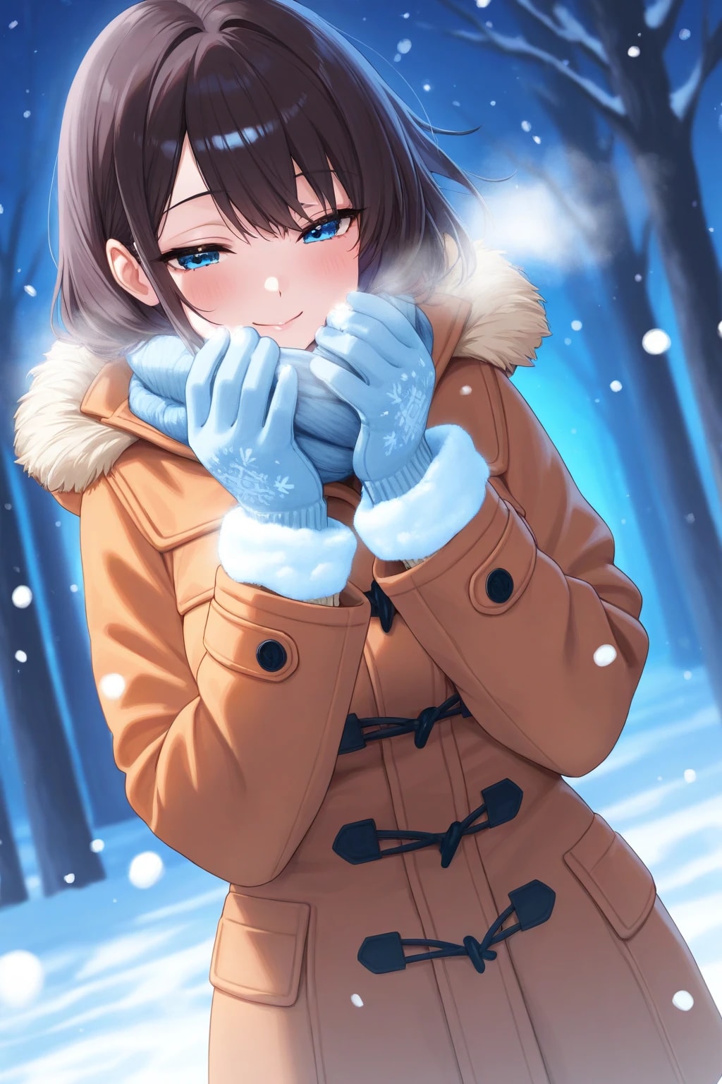 寒いね～！ほら雪だよ
