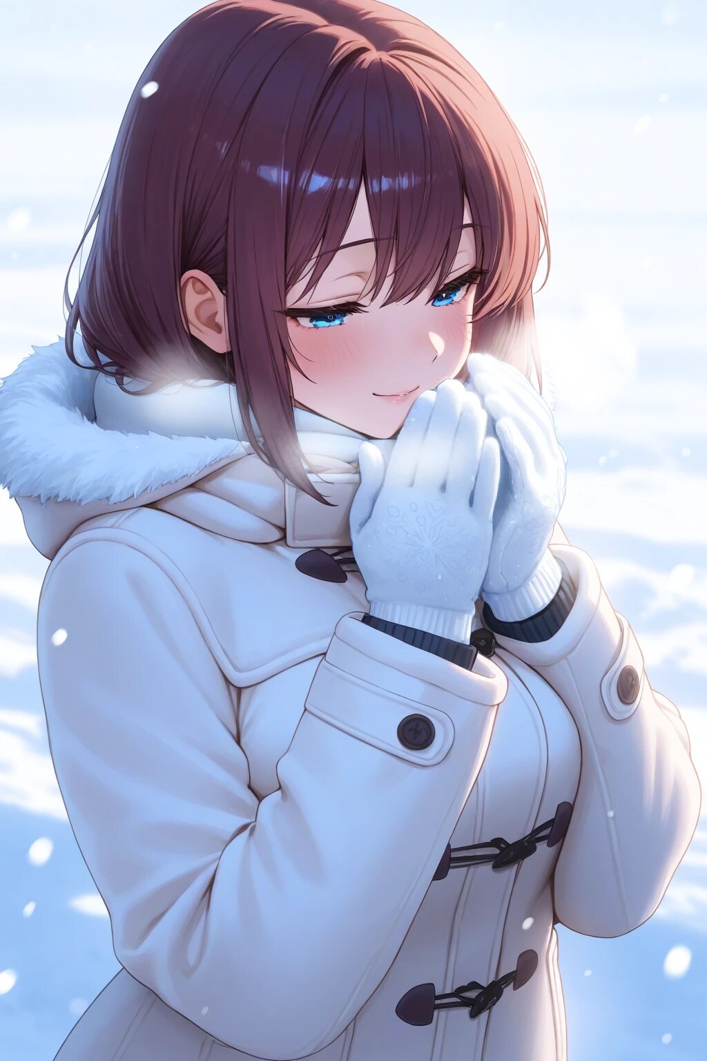 寒いね～！ほら雪だよ