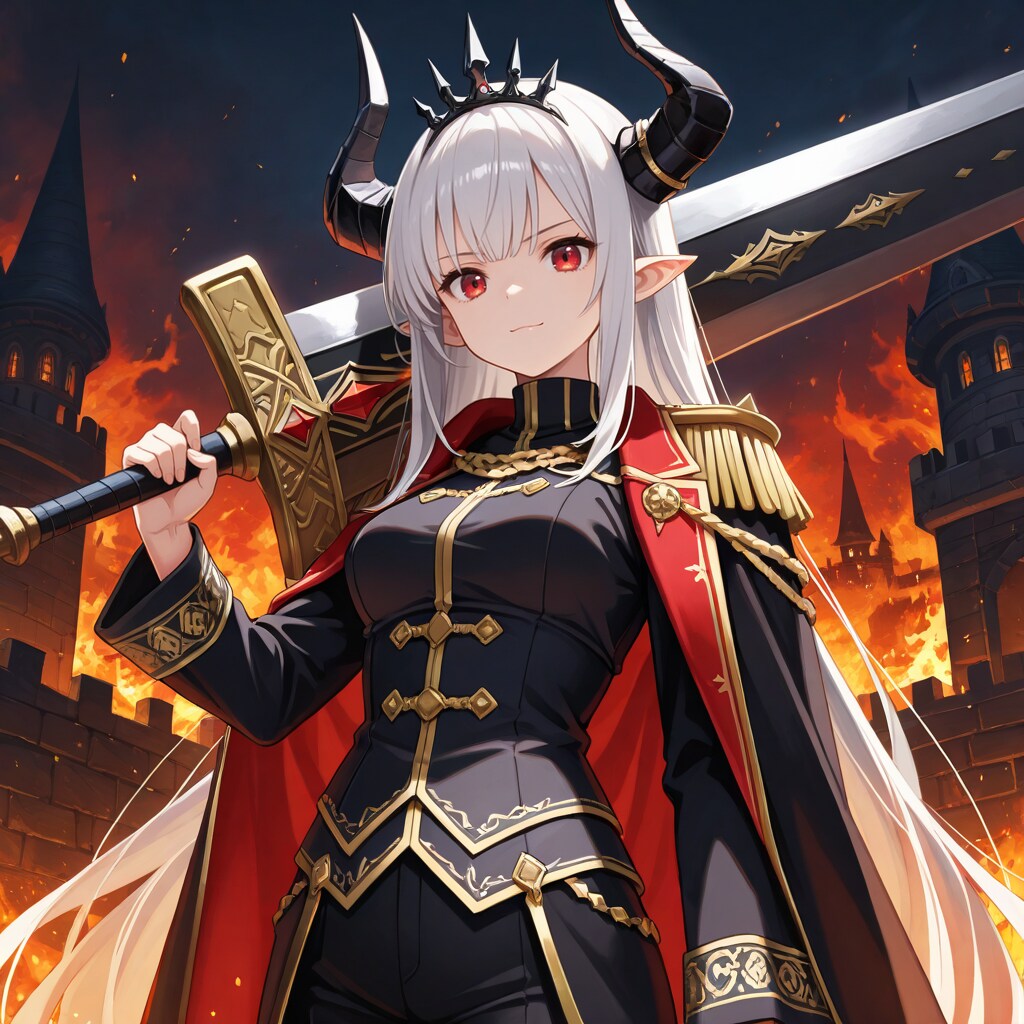 大剣を持つ銀髪竜姫さん