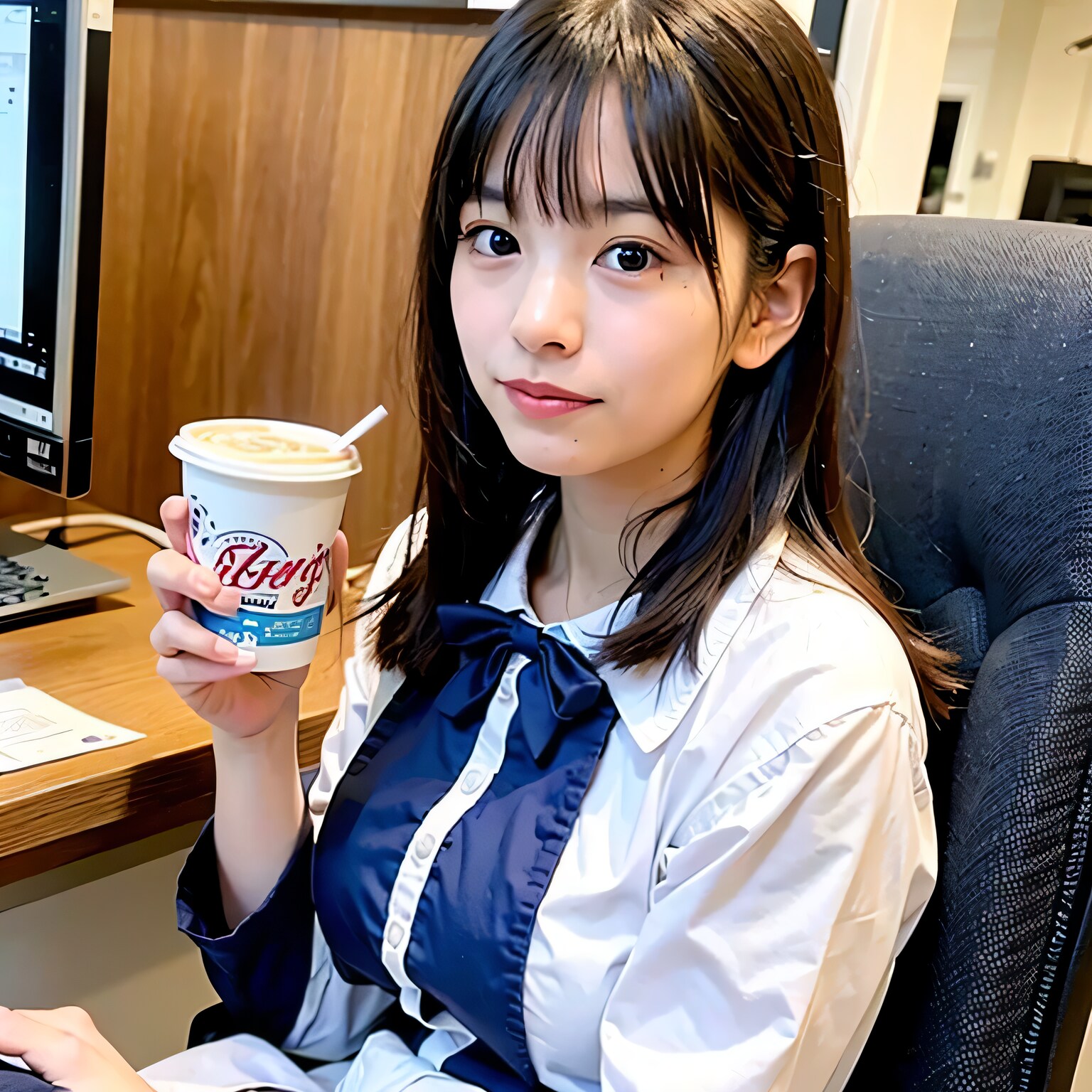 黒髪ロングで漫画喫茶の美女１５ | の人気AIイラスト・グラビア