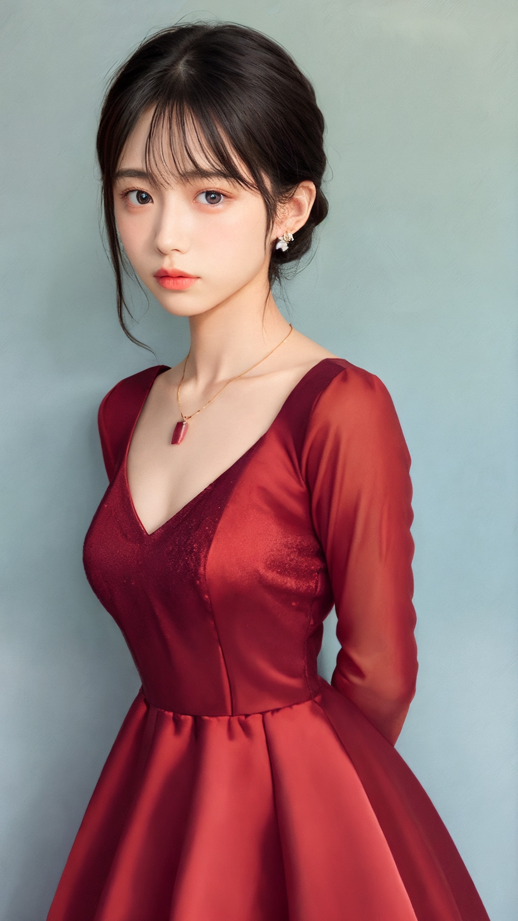 赤ドレス
