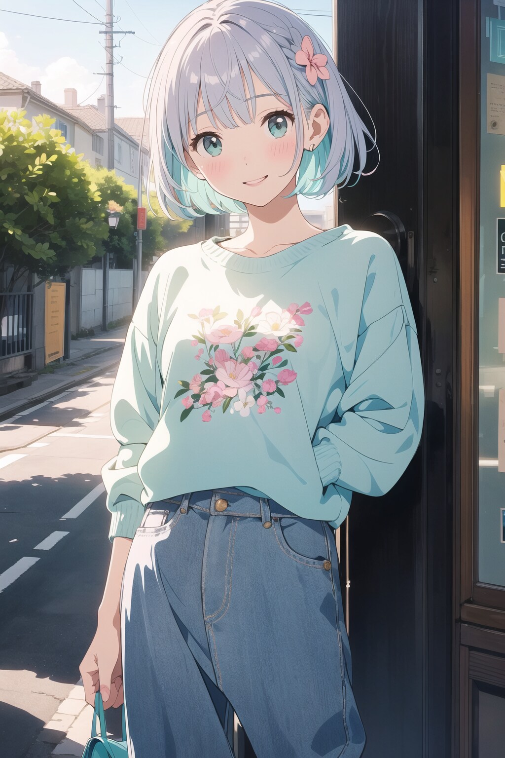ミントグリーンニットの女の子②
