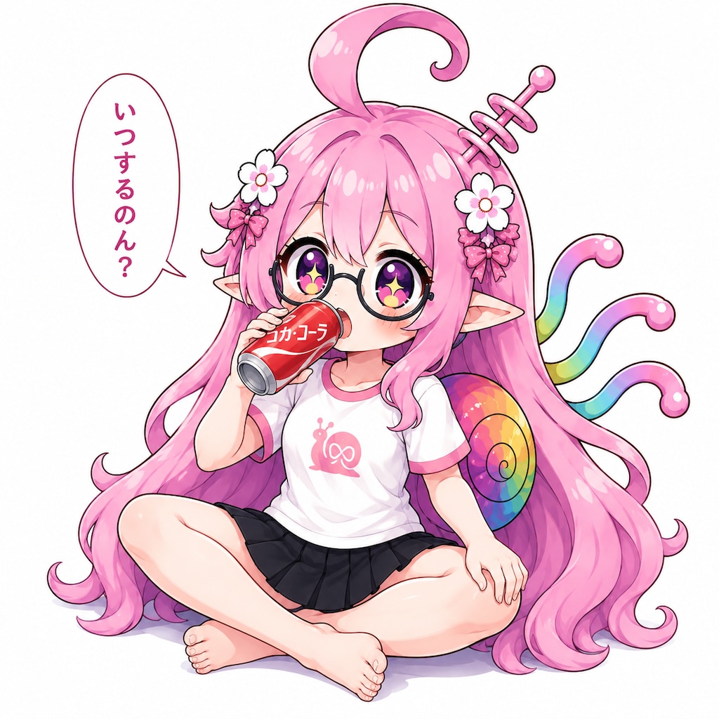 飲み会の日程を聞くアホ毛ピンク