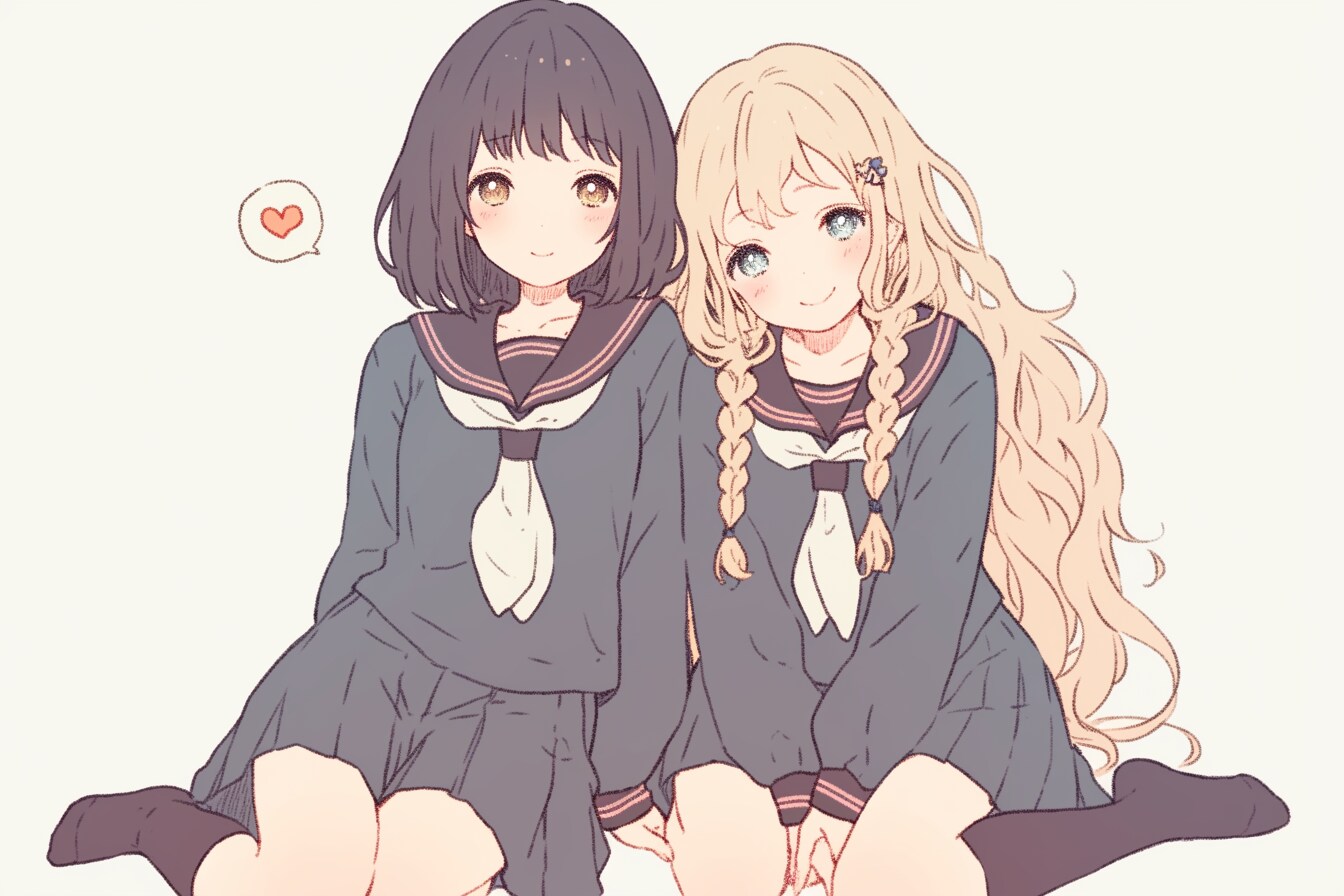 二人のJK33 | の人気AIイラスト・グラビア