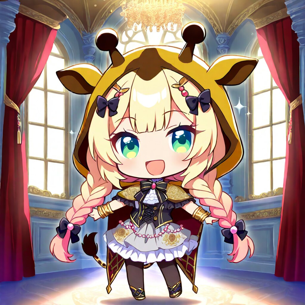 宮殿のお部屋とアニマルフーディーちび子ちゃん