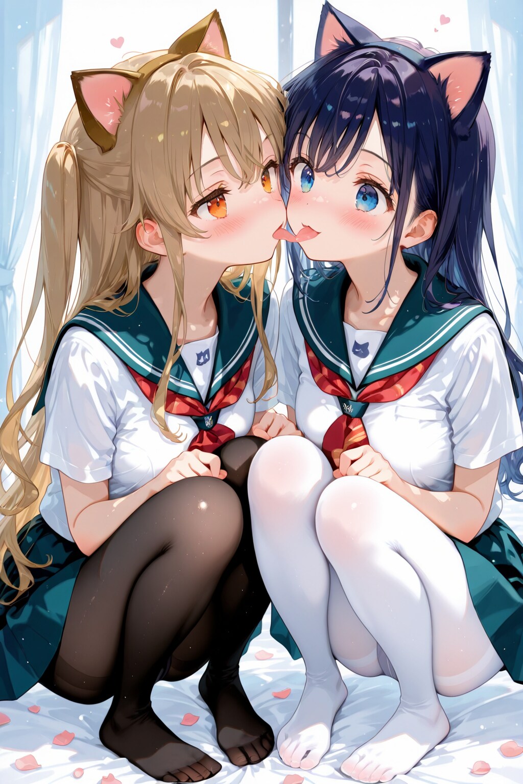 百合の口づけ　セーラ服ver. １ | の人気AIイラスト・グラビア