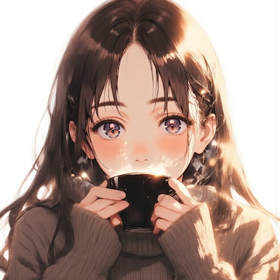 コーヒーを飲む女の子 3
