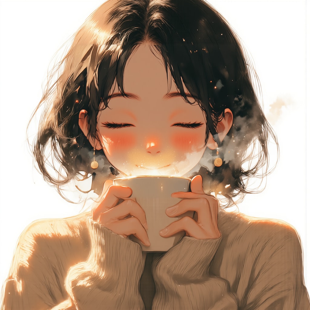 コーヒーを飲む女の子 3