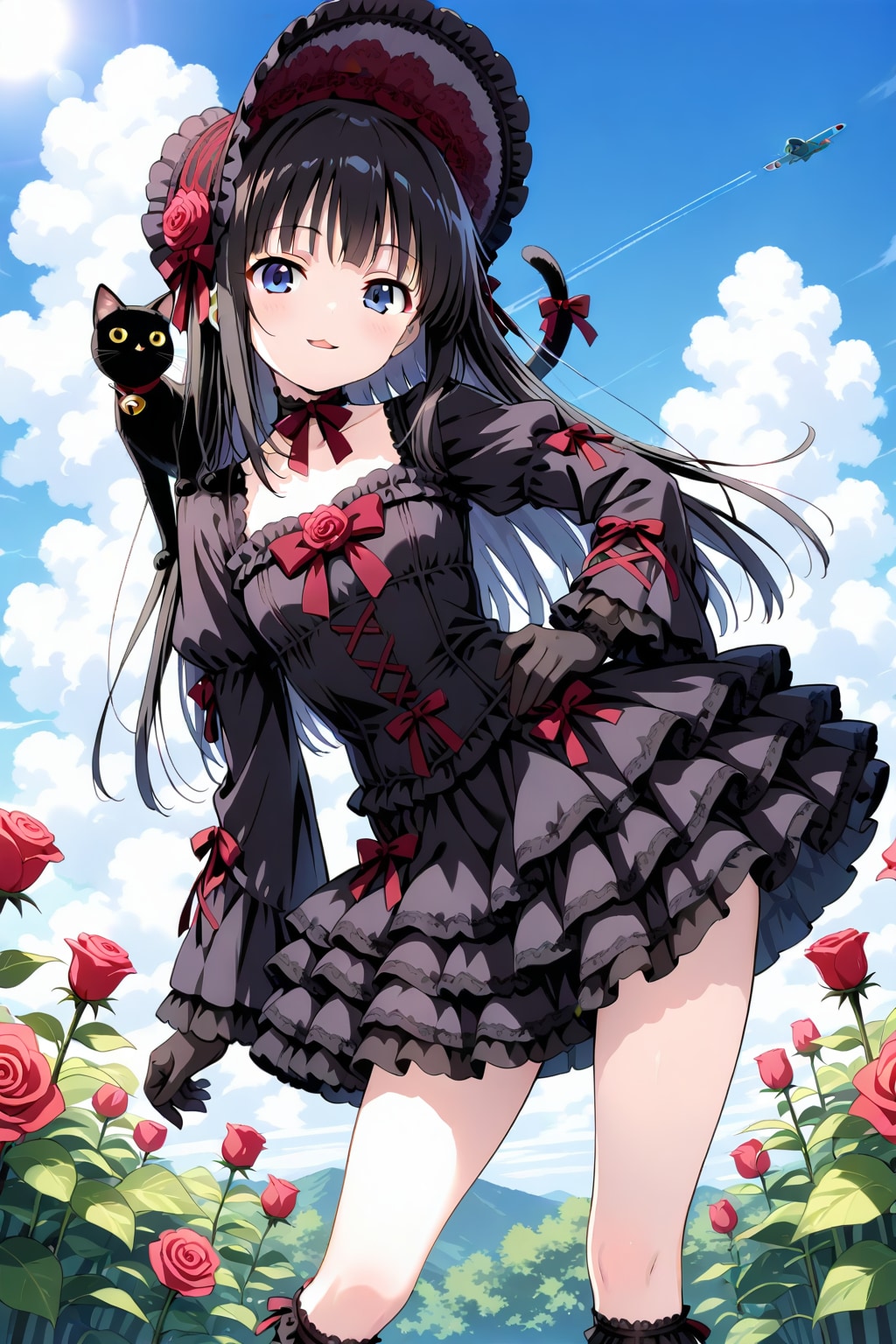 黒ねこと黒ゴス魔法少女 | の人気AIイラスト・グラビア