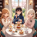 美人三姉妹とアフタヌーンティー・パーティで 2枚目