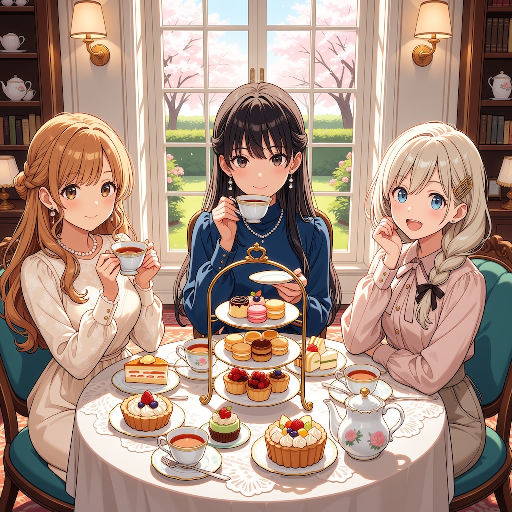 美人三姉妹とアフタヌーンティー・パーティで