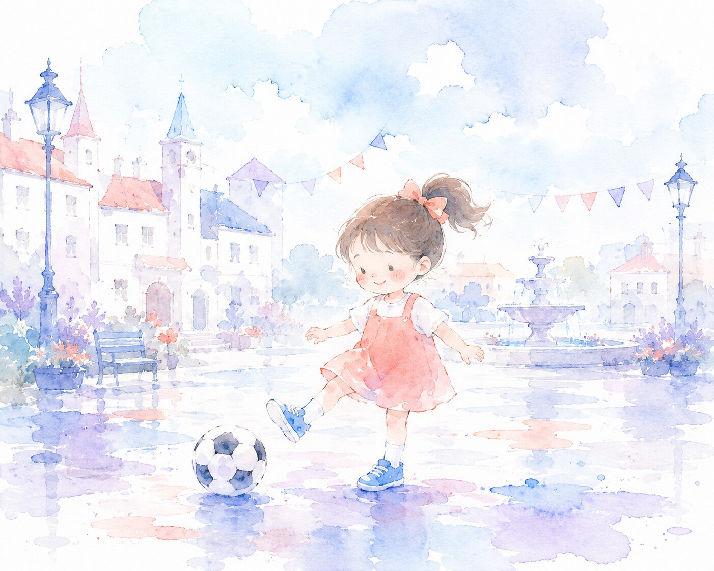 サッカーボールと女の子