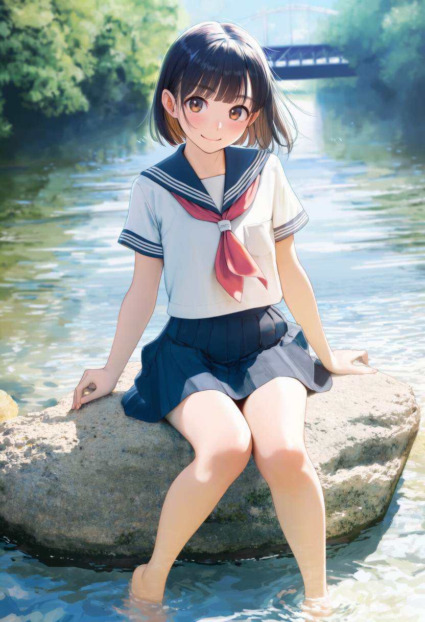 川辺で納涼