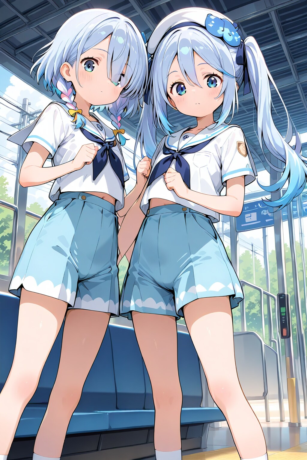 停留所の双子ちゃん