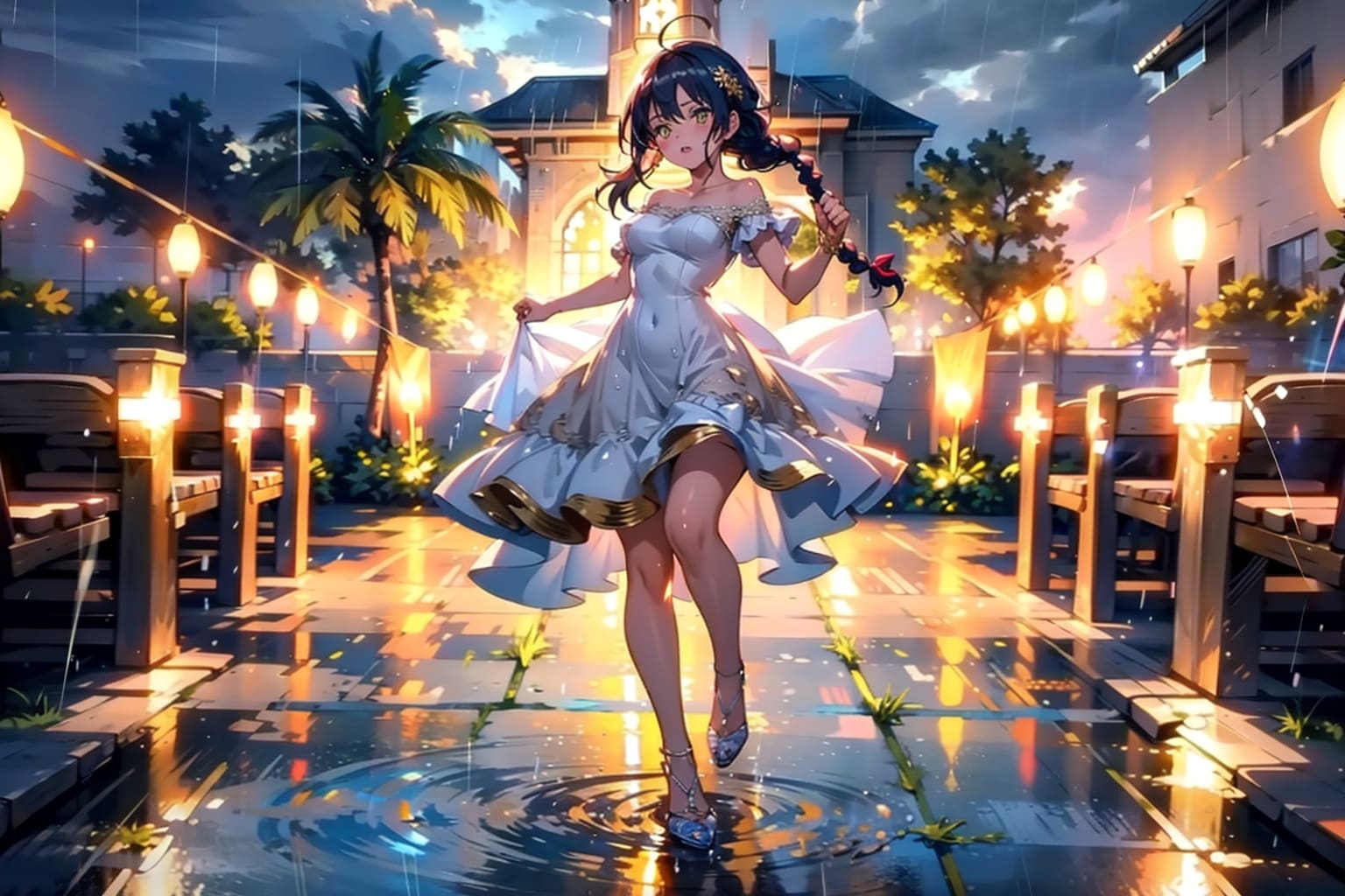 雨の中の新婦 | の人気AIイラスト・グラビア