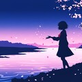 シンプル花と少女 (花と少女76) 11枚目