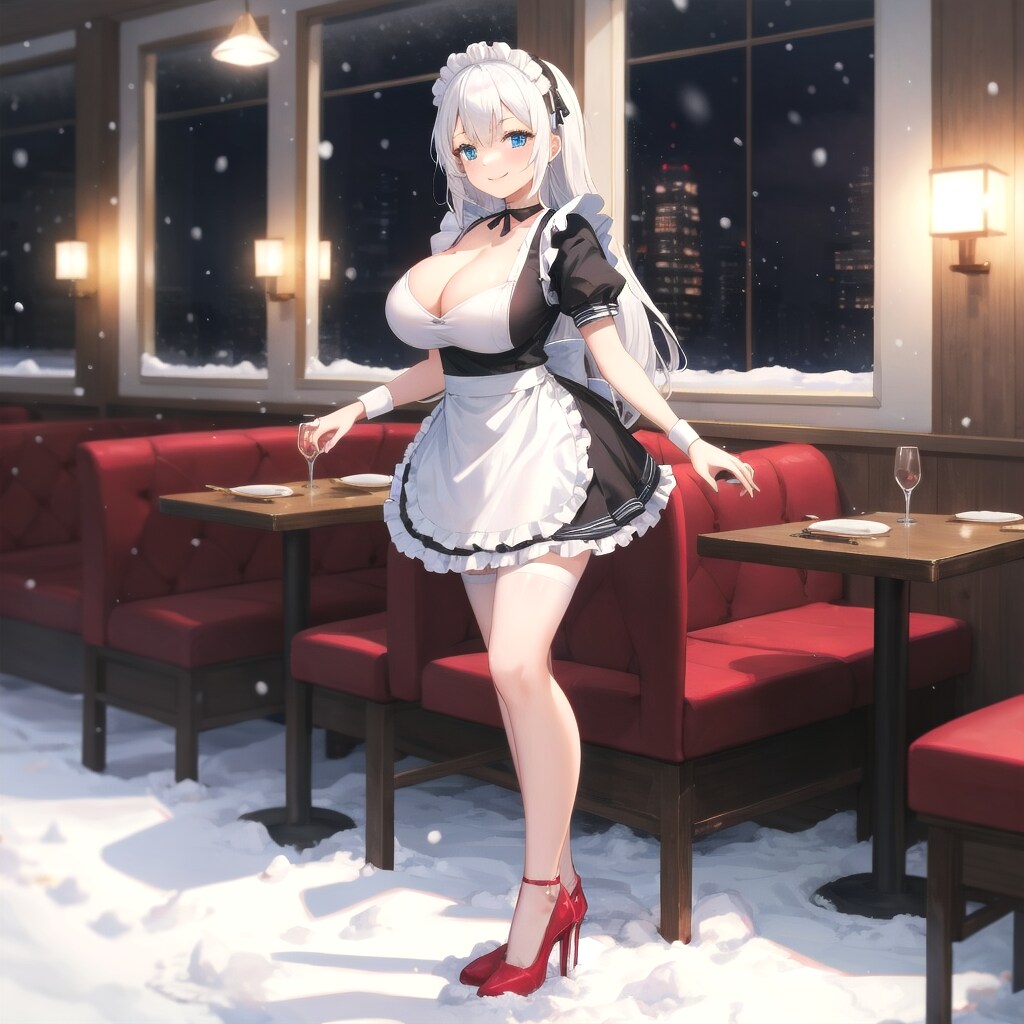 ❄️クールなレストラン☃️雪女のメイド❄️ | の人気AIイラスト・グラビア