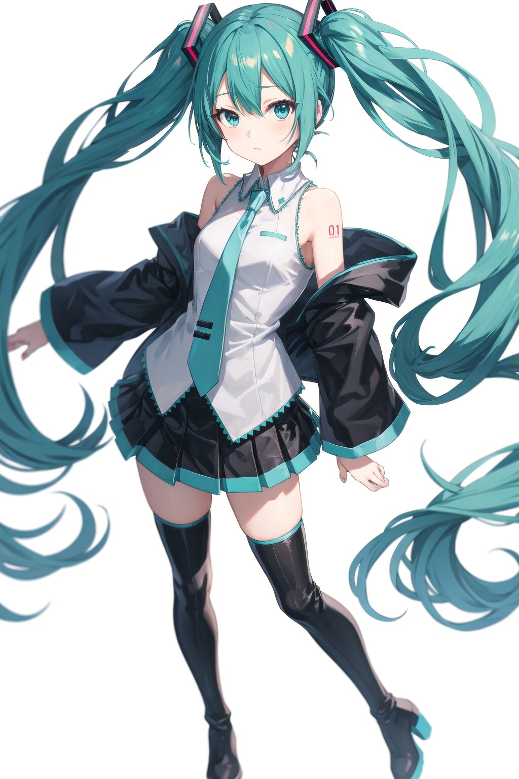 初音ミク V4B 縦長512×768 背景：白