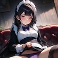 おパンツ大好きなご主人様にしっかりお股開いて見せ付けてくれる系黒髪メイドちゃん 4枚目