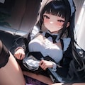 おパンツ大好きなご主人様にしっかりお股開いて見せ付けてくれる系黒髪メイドちゃん 5枚目