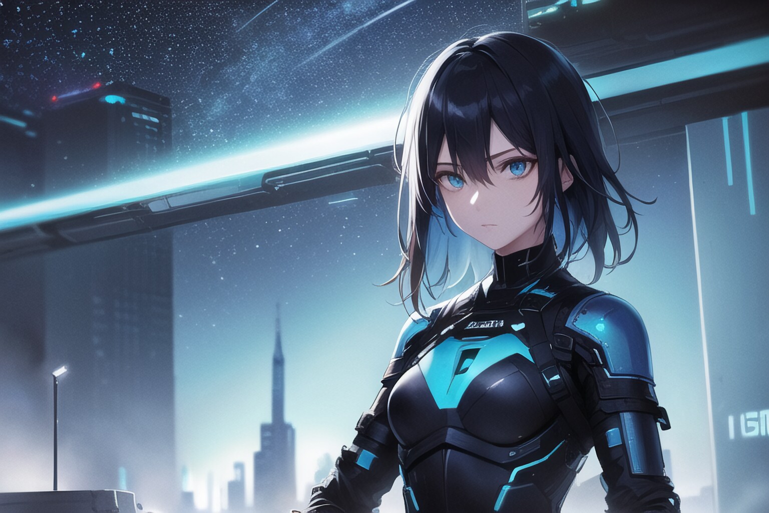 ブルーのＳＦスーツ