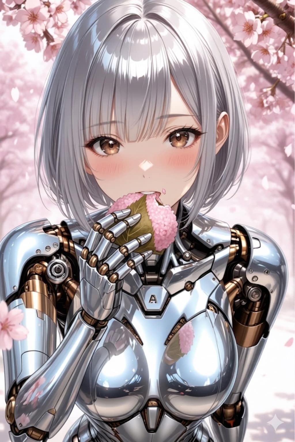 桜餅を食べる