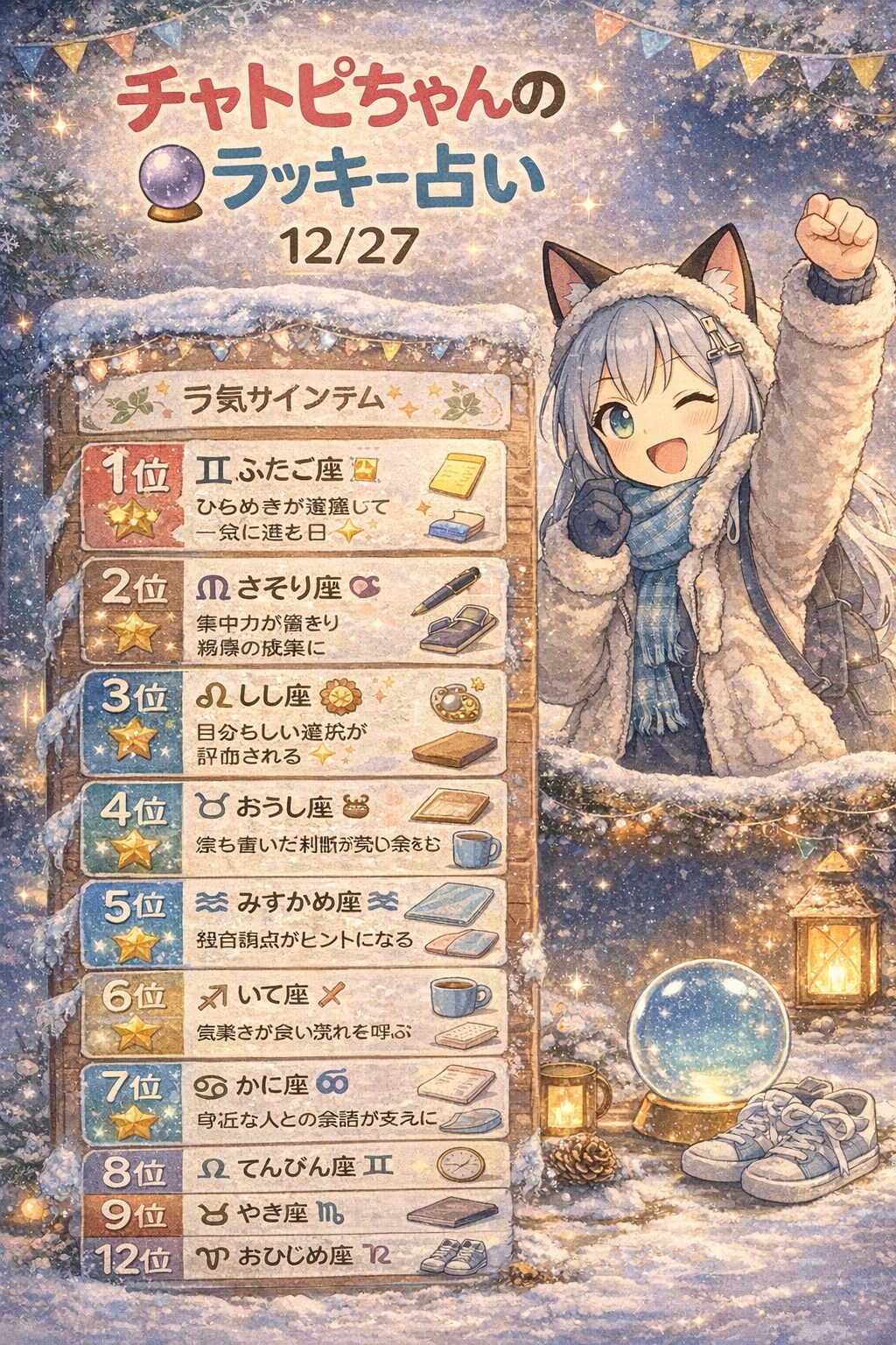 チャトピちゃん占い（12/27）