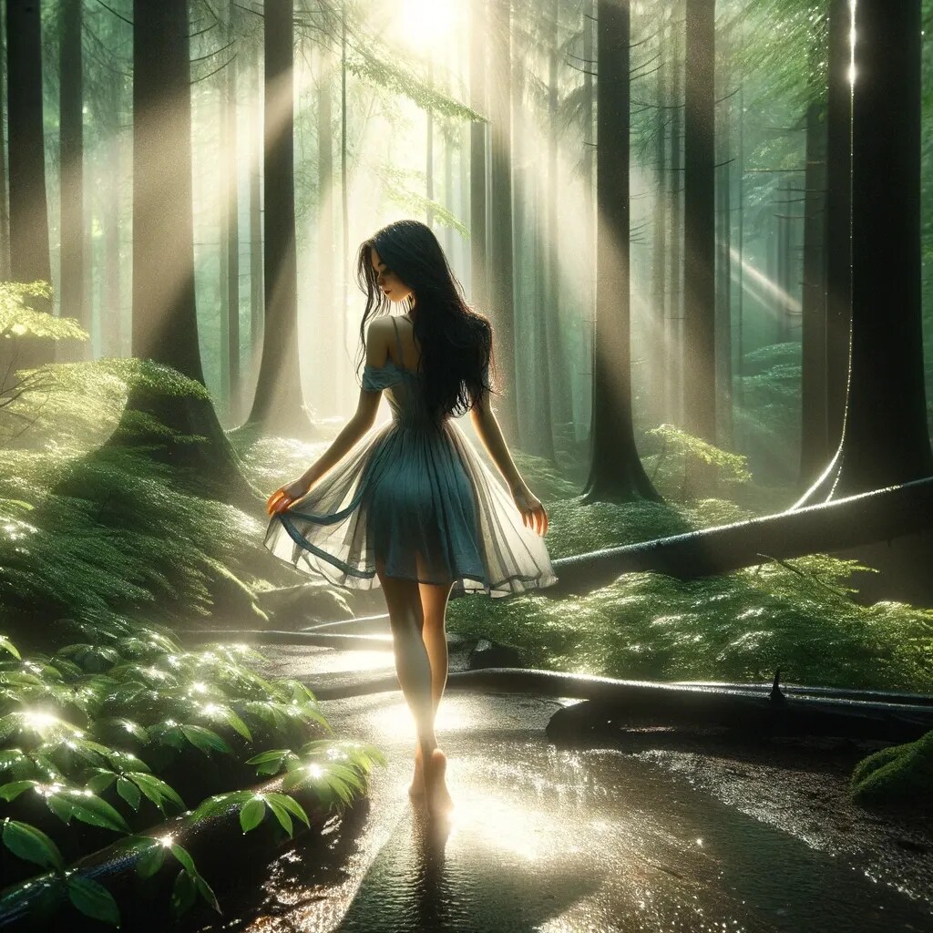 木漏れ日の中の少女