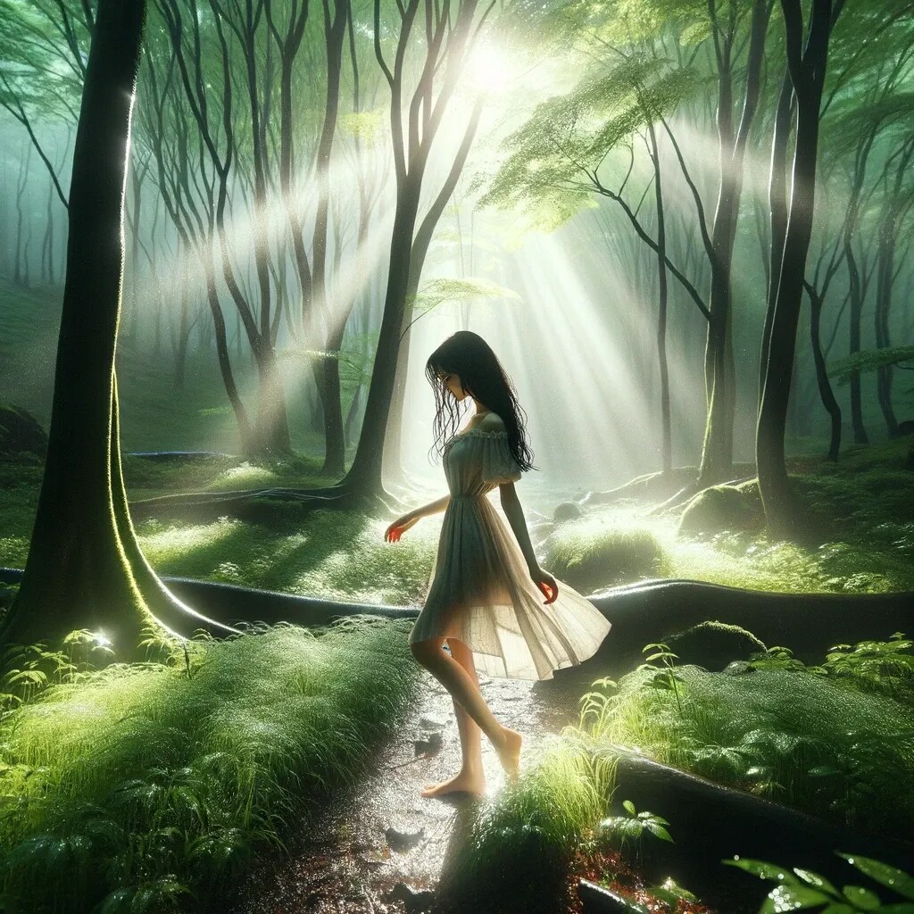 木漏れ日の中の少女