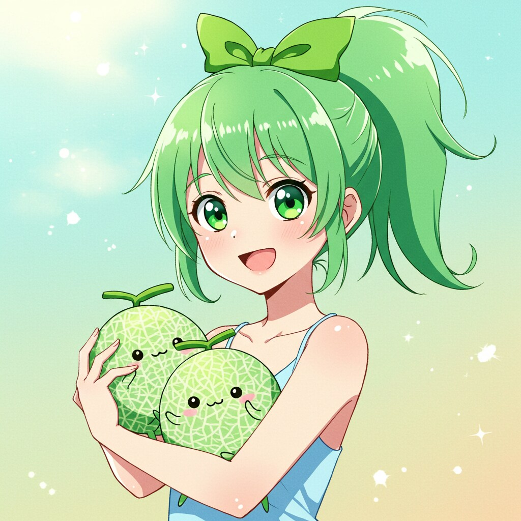 緑ぽにちゃんと メロンほうくん