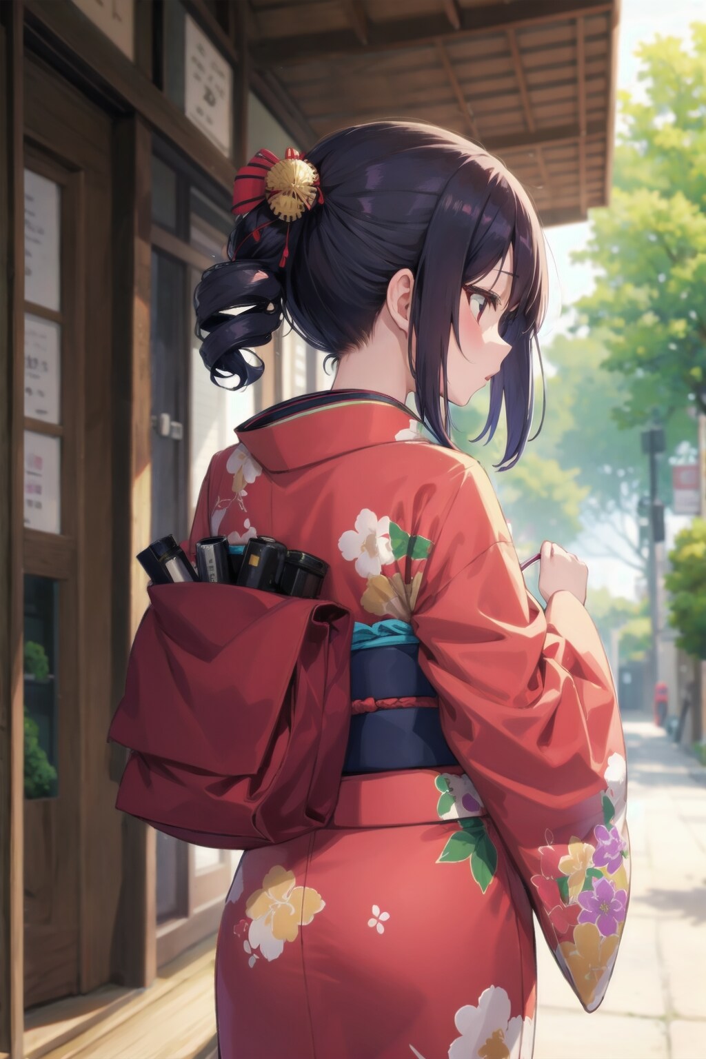 着物の見返り少女