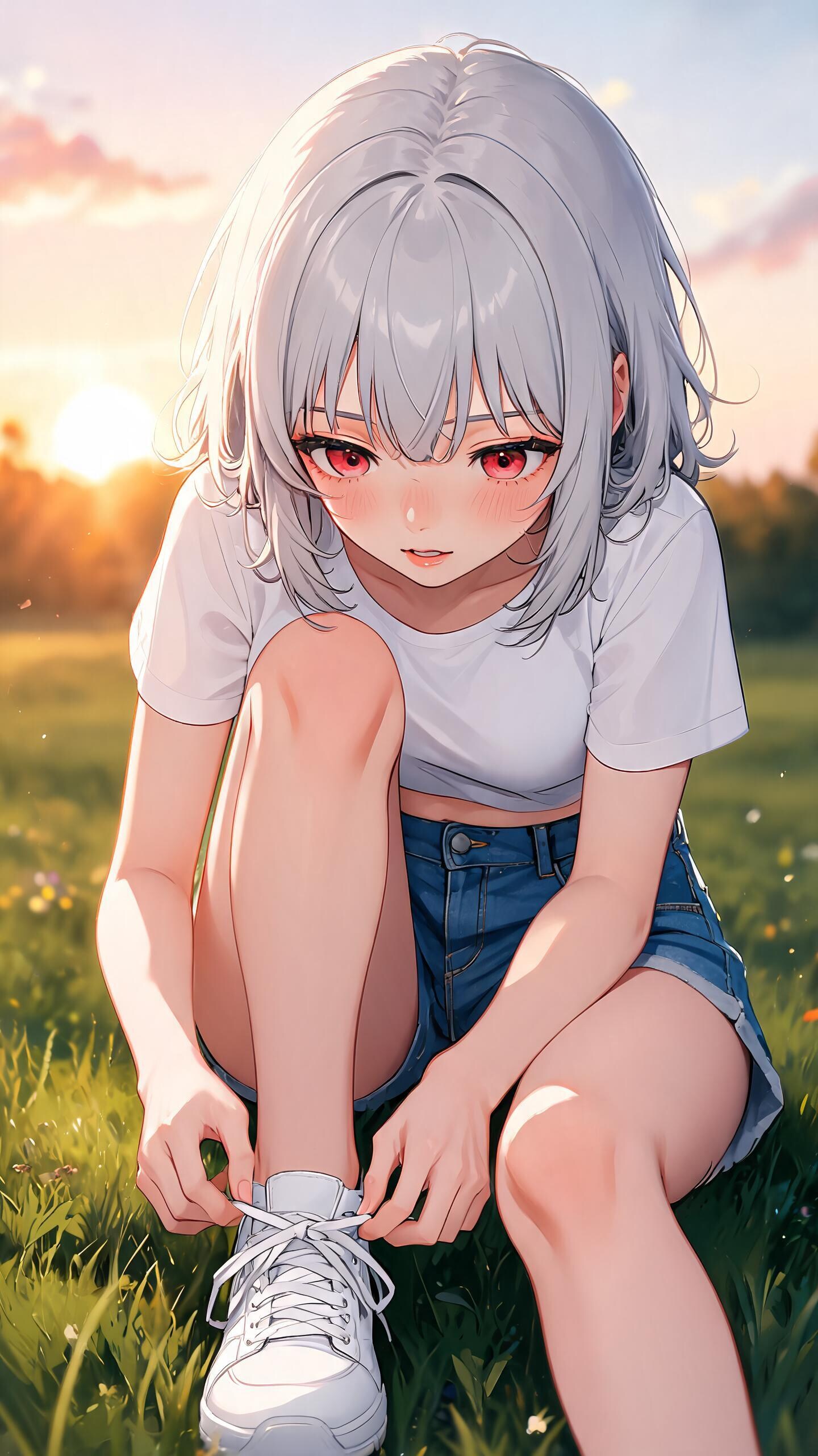 靴ひもを結ぶ