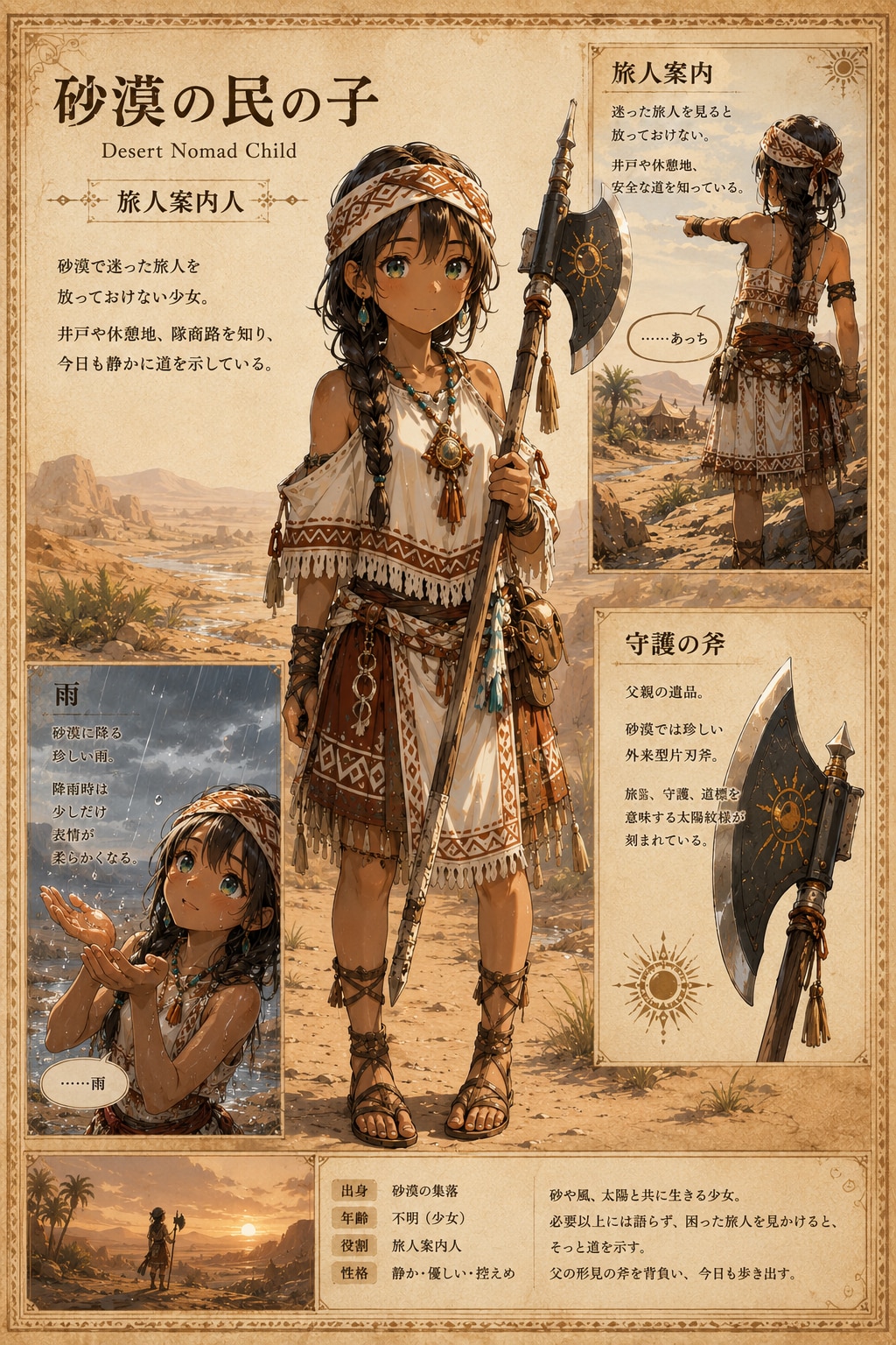砂漠の民の子キャラクターシート