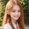 三つ編みの女の子。オレンジ。 4枚目